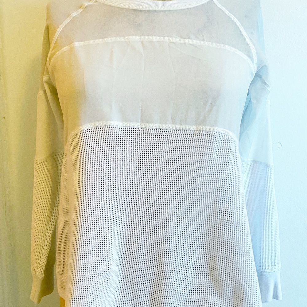 Sandro white multi textured T shirt